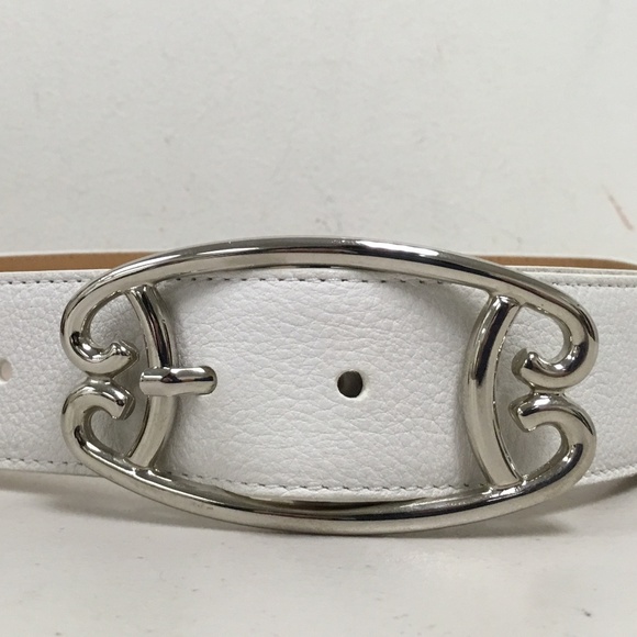 new LEYVA heyraud leather belt silver buckle 30